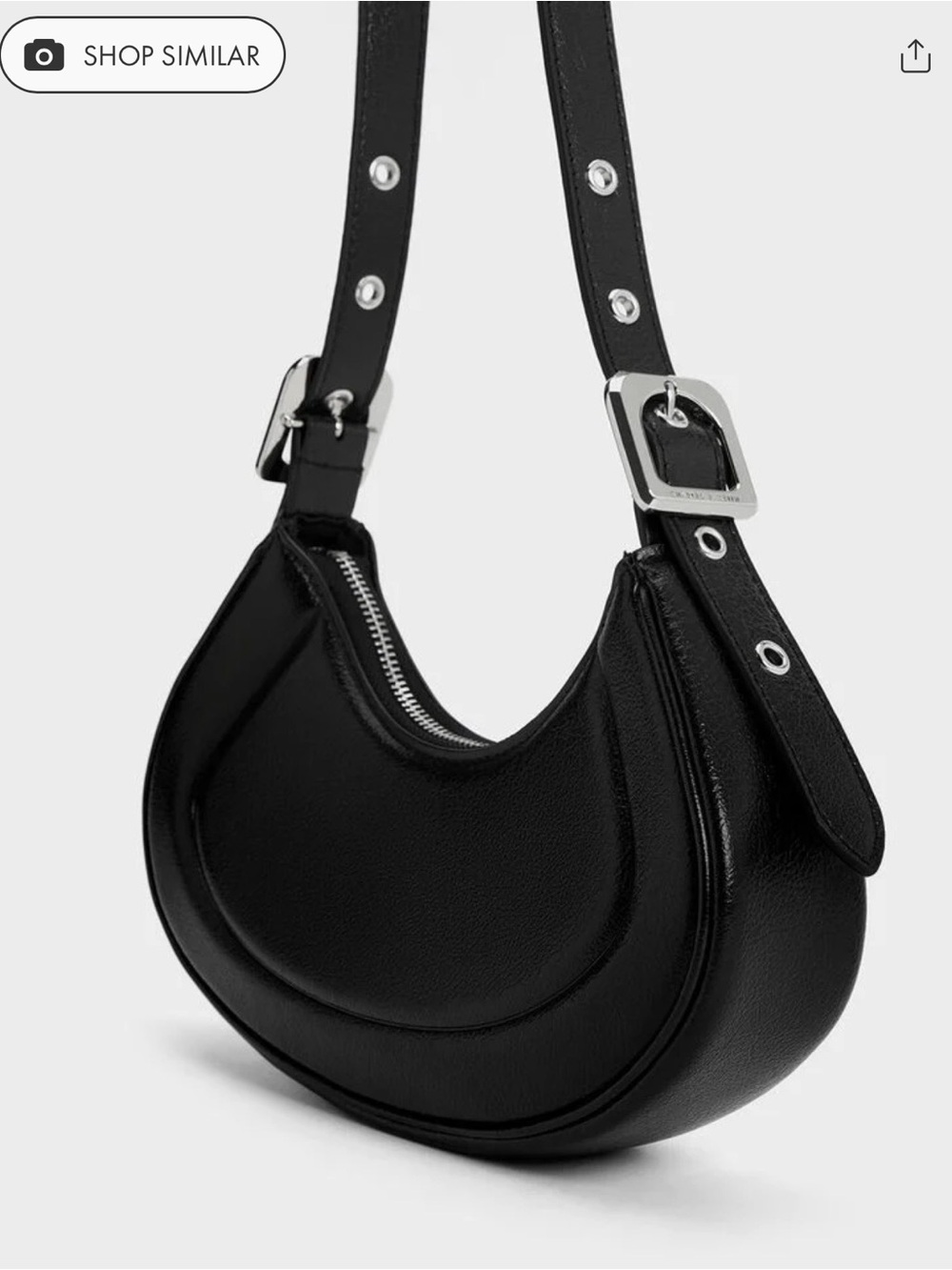 Charles & Keith Petra Shoulder Bag - Black // NWOT - Picture 12 of 14